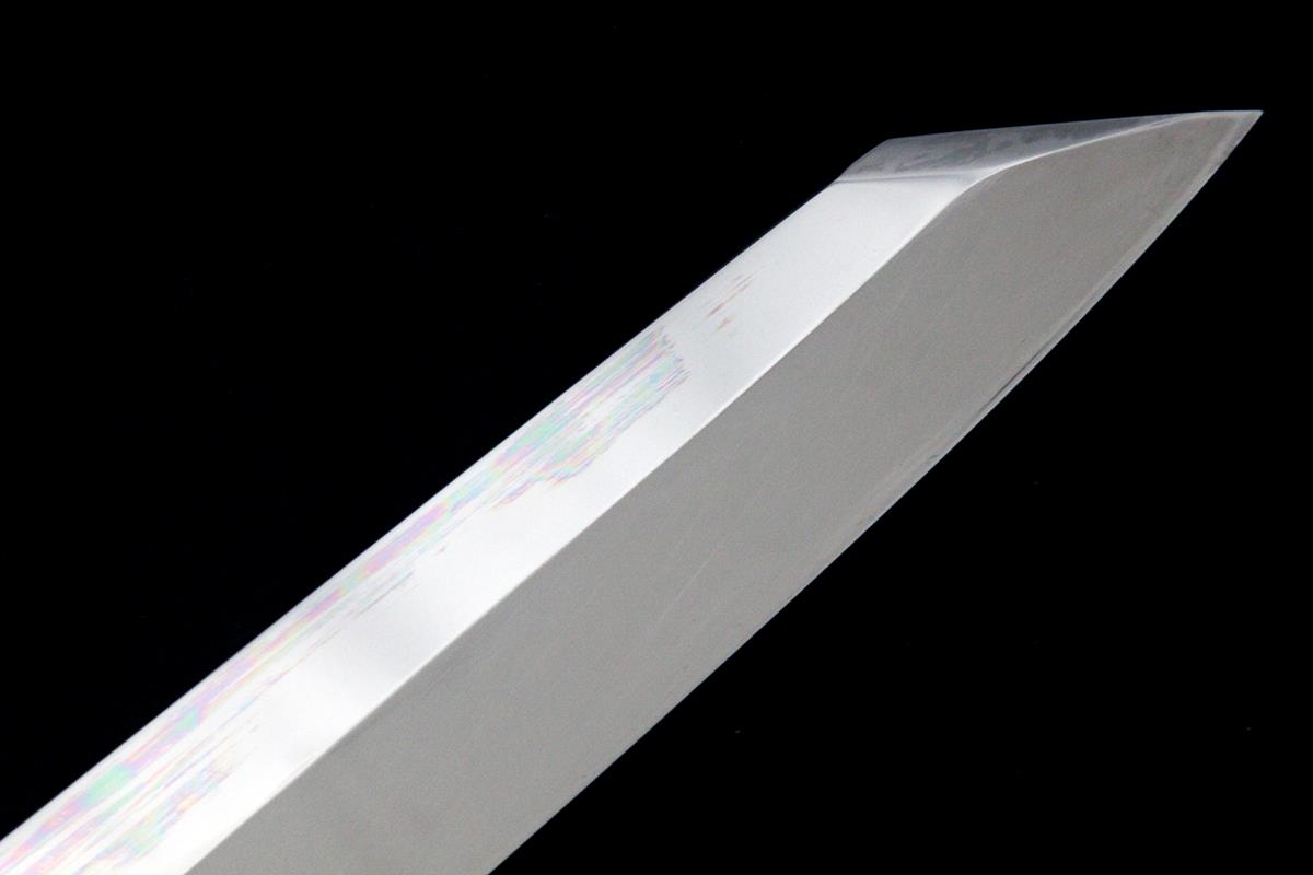 切付型柳刃包丁 本焼 尺一 鏡面 黒檀柄 白鞘・箱付 λA7359-2L2C | 高鳳