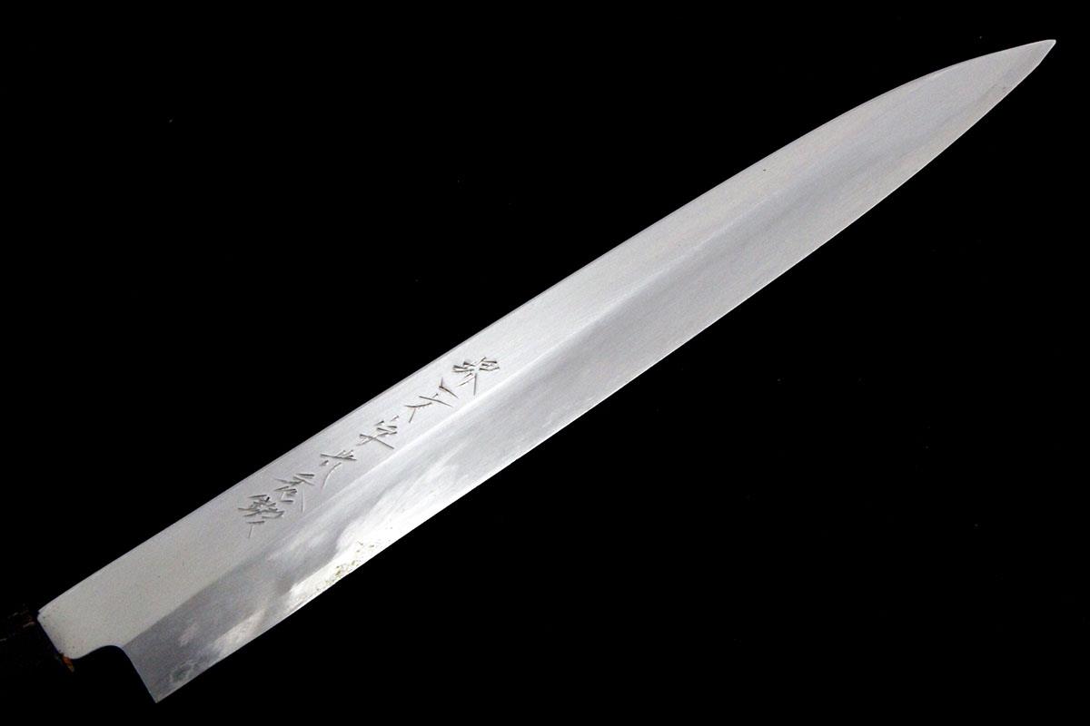 柳刃包丁 霞 尺 朴柄 白鞘付 KN02-A7541-2L3B | 菊一文字光秀
