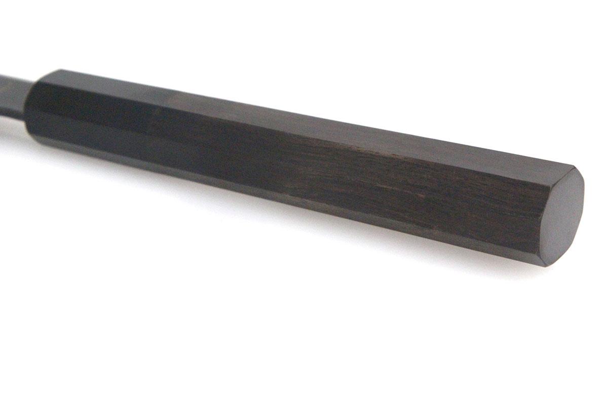 切付型柳刃包丁 霞 八寸 銀三 黒染 銀座 黒檀柄 箱付 KN02-A8363-2L2B